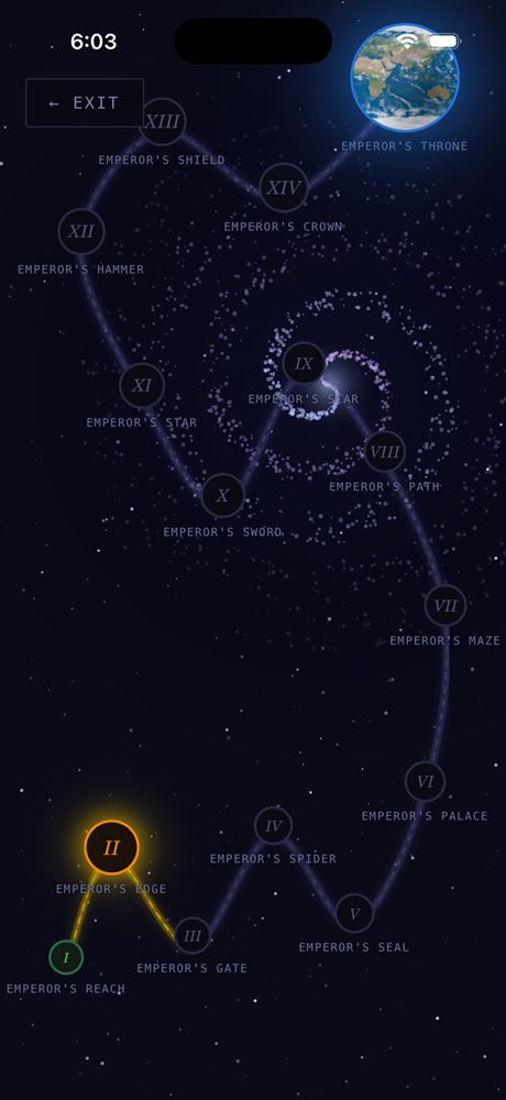 Campaign star map with mission routes